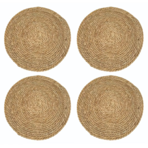 Kit Sousplat Grande Jogo Americano Redondo Palha Natural 38 cm