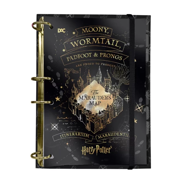 Fichário colegial sem lombo Harry Potter com elástico e 144 Folhas decoradas – DAC